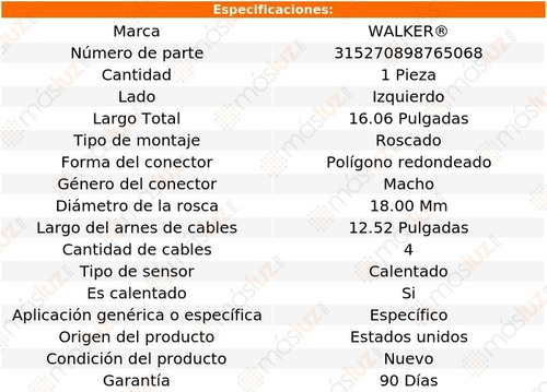 Sensor O2 Ox Izq Infiniti M45 8 Cil 4.5l 06/10 Walker