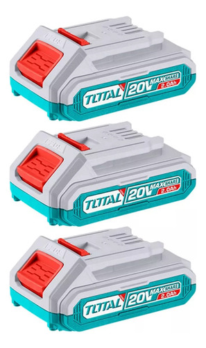 Kit 3 Baterias De Litio-ion 20v 2ah Total Tosli240311