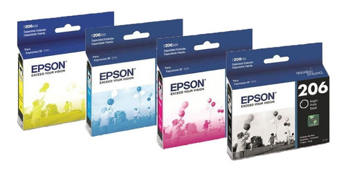 Combo 4 Cartuchos Epson 206 T206 Original Xp 2101 Colores