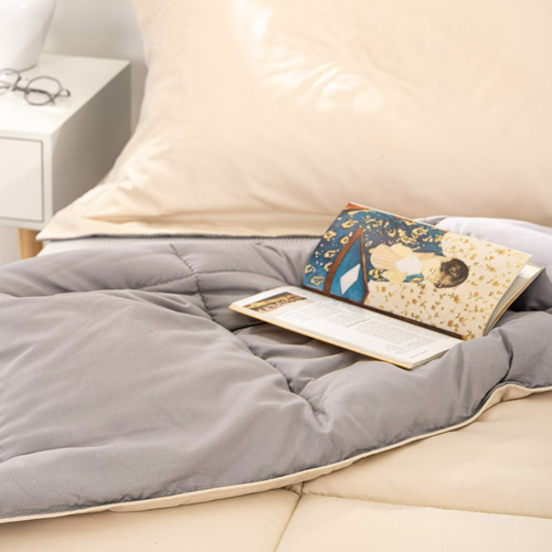 Plumón Quilt De 1.5 Plaza Arredo Reversible Colores Lisos Cl