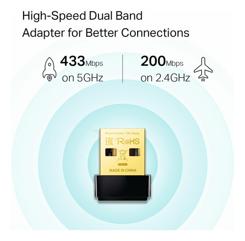Tarjeta Nano Tp-link Archer T2u Nano Mini Ac600 Usb 2.0 Wifi