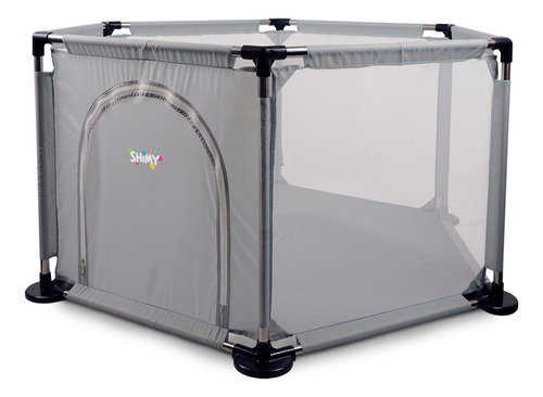 Corral Para Bebe Portatil + Tapete De Juego Plegable Color Gris Diseño De La Tela Jirafas