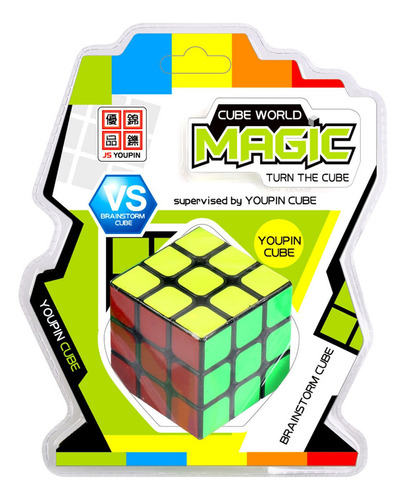 Cube World Magic Cubo Magico Clasico 3x3 Jyj016 Full Color De La Estructura Negro