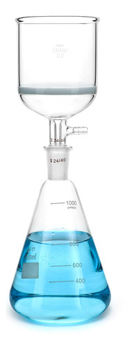 Embudo Filtrante Buchner De Vidrio 500 Ml Y Frasco 1000 Ml