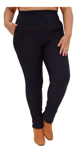 Calças Legging Plus Size Suplex Cintura Alta Com Bolso Ziper Montaria Plus  Size Feminina