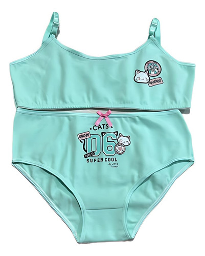 Vintage 454 Conj Nena ALG. Lycra Estampado . Top Y Bombacha