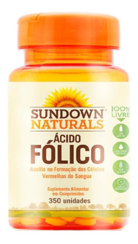 Suplemento Em Comprimidos Sundown Naturals Clean Nutrition Ácido Fólico (vitamina B9) Em Pote 350 Un
