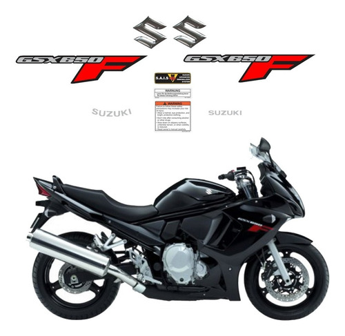 Kit Adesivos Suzuki Gsx 650f 2008 Preta Gsxfpt1 Gsxf