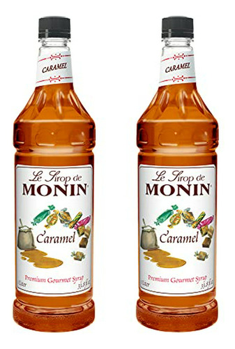 Sirope De Caramelo Monin, Rico Y Mantecoso, 1 Litro, 2-pack