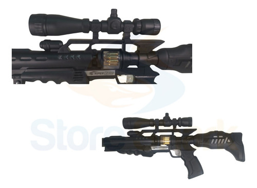 Imagem 5 de 7 de Metralhadora Fuzil Arma Militar Som Luz Mov 68 Cm Não Nerf