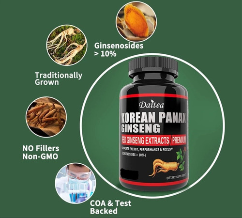 Cápsulas De Ginseng Coreano Rojo