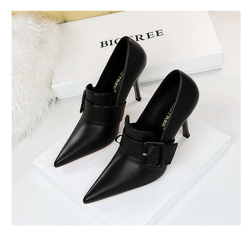 Zapatos De Tacón Con Hebilla De Cinturón Para Mujer De Gama