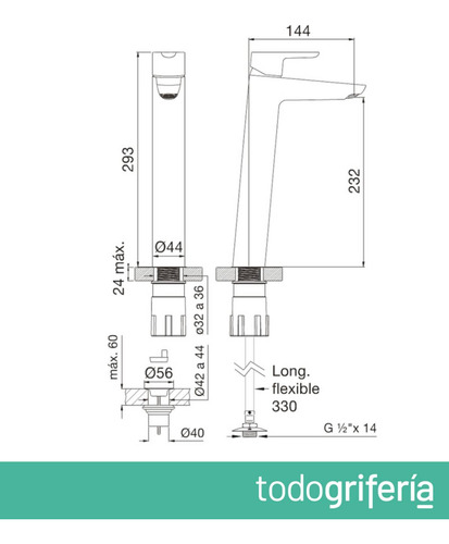Bacha De Baño Ferrum Milos Y Griferia Fv Puelo Cromo