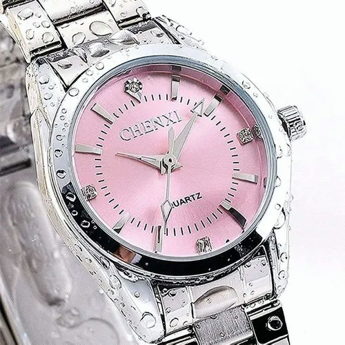 #1 Reloj Petit Diamond Dama Mujer Ctra Agua Acero Inoxidable