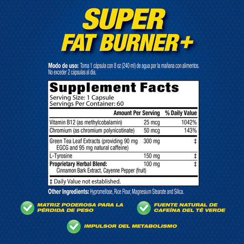 Mhp Super Fat Burner 60 Capsulas Termogenico Sabor Sin Sabor