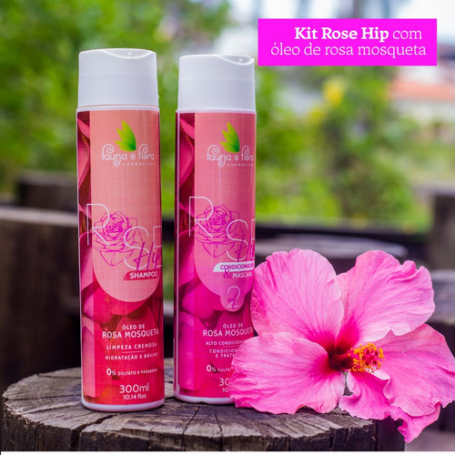 Kit Shampoo E Condicionador, Mascara 2 Em 1 Rose Hip 300ml