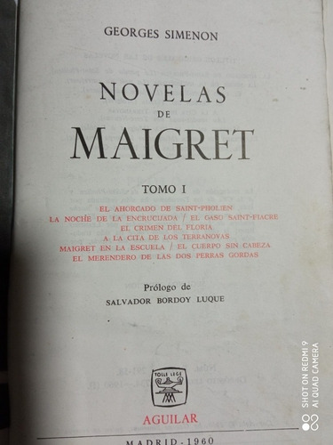 Georges Simenon.- Novelas De Maigret.  Tomo 1.