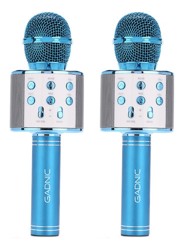 Setx2 Micrófonos Gadnic Inalámbrico Bluetooth Karaoke Usb