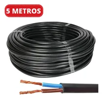 Comprar Cobrecom Rolo Fio Cabo Pp Flexível 2x0,75mm Com Inmetro 2 Vias 0 75mm 5m Cor Da Cobertura Preto
