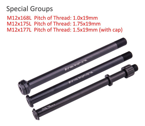 12mm Mtb Bicicleta Eje Pasante Eje Trasero Pinchos Rueda De