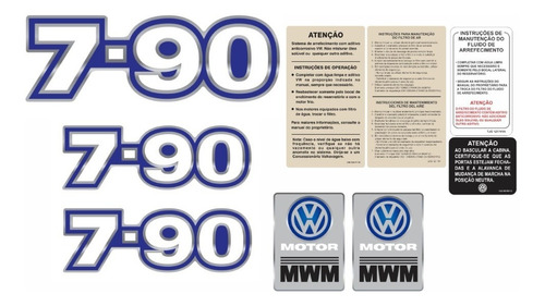Kit Adesivo Volkswagen 7-90 Emblema Mwm Caminhão Cmk04 Fgc