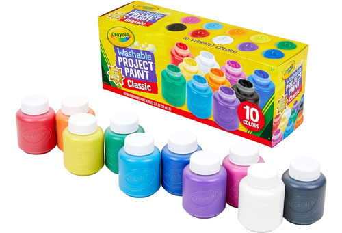 Crayola Set De Pinturas Lavables 10 Colores Vibrantes