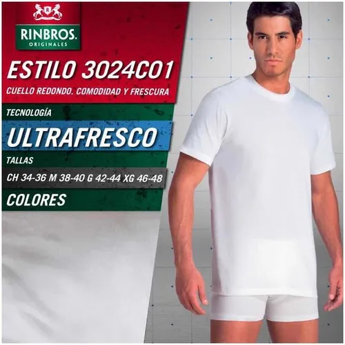 Rinbros playera cuello redondo hot sale
