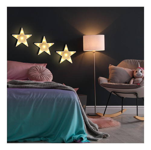 Luz De La Noche Led De 3 Pcs Led Led Star White Night Light