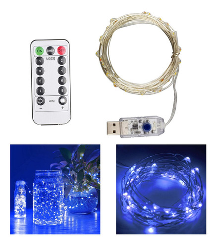Lámpara De Hadas Con Control Remoto Usb De Luz De Cadena