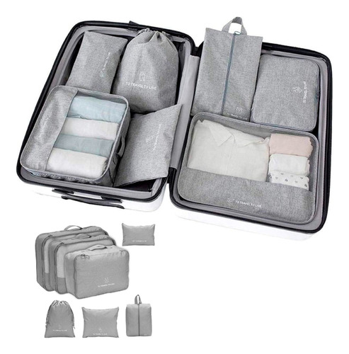 Set Organizador 7 En 1 De Viaje Para Maletas Practico 