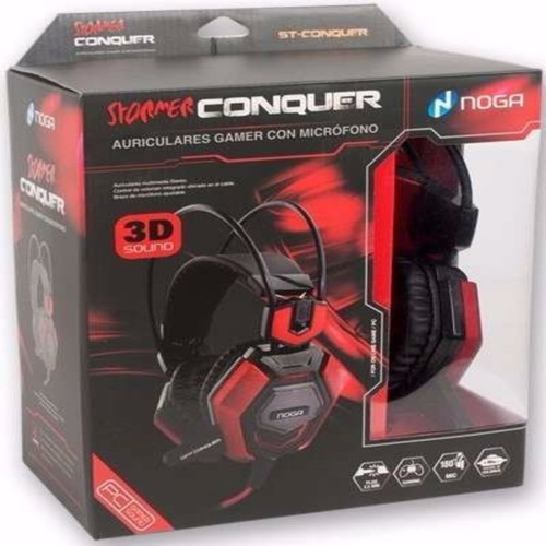 Auriculares Gamer Noga Stormer St-conquer Rojo Con Luz Led
