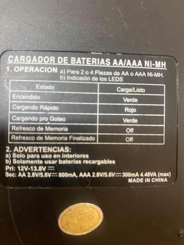 Cargador De Baterías Recargables Noganet Ng-3268 (Usado)