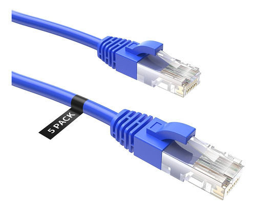 Cable Ethernet Rj45 Utp Cat 5e 24 Awg .9 M 5 Pz