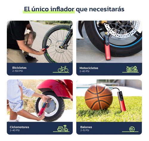 Compresor De Aire Portátil Woowind Inflador Rojo