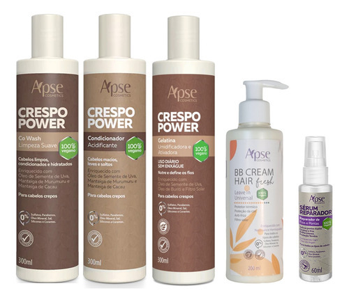 Apse Crespo Power Kit 3 Itens + Bb Cream Fresh + Sérum