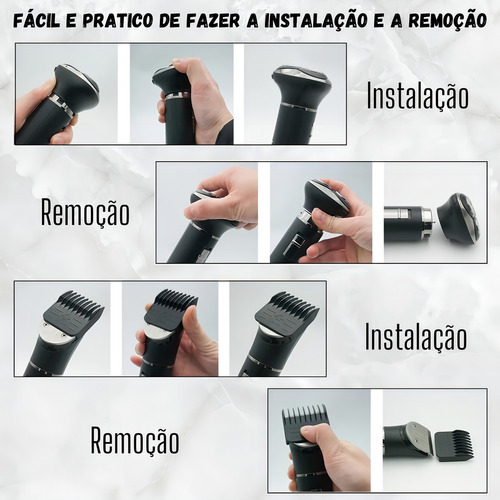 Barbeador Profissional Masculino Elétrico Conjunto 3 Em 1