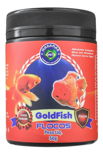 Ração Para Peixes Goldfish Flakes Flocos 50g Maramar