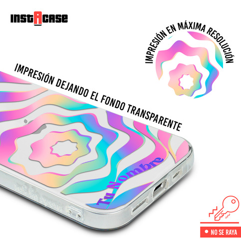 Funda Para iPhone Para Mujer Curvas Colores Con Tu Nombre