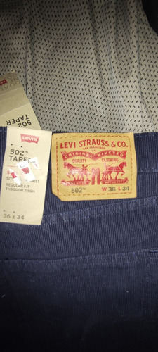 Pantalones Levis 502 De Pana 36x34 Azules Nuevos. 