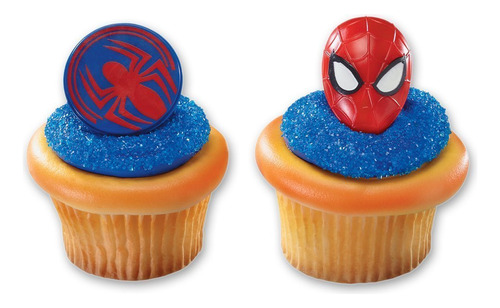 Máscara De Spiderman Y Anillos De Cupcake De Araña 24...