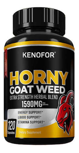 Horny Goat Weed, Mezcla Extra Fuerte De 1590 Mg, 120 Cápsula
