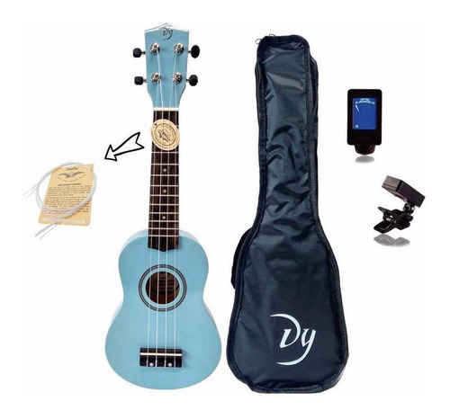 Ukelele Soprano Dy Cuerdas Aquila + Funda + Afinador + Envío