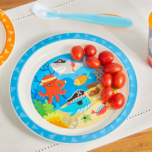 Imagem 3 de 5 de Kit 2 Pratos Infantil Raso Bowl Refeição Buba Blw Criança