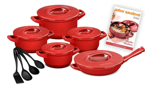 Conjunto De Panelas Ceraflame Cerâmica 9 Peças Pomodoro Duo+