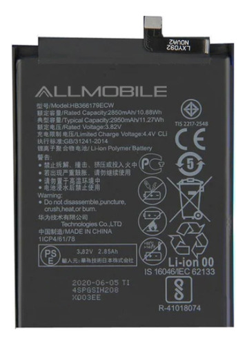 Pila Interna Hb366179ecw 3750mah Para Huawei Nova 2 E/g