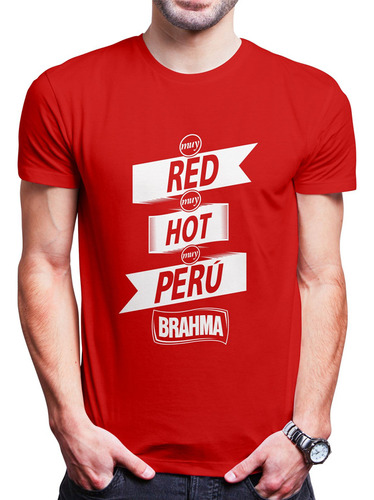 Polo Varon Muy Red Muy Hot Muy Peru (d0757 Boleto.store)