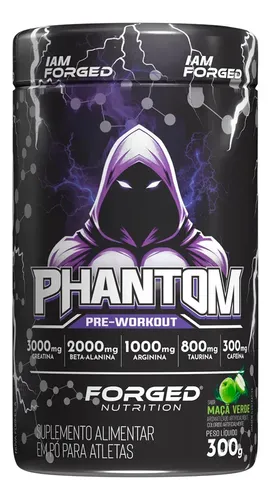 Pré-treino Phantom 300g Forged Nutrition | Creatina, Cafeína, Beta-alanina, Taurina, Tirosina, Complexo B | Foco, Energia, Força, Resistência, Volume Muscular E Performance Avançad