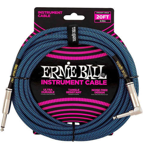 Cable Ernie Ball Rec/ang Para Instrumento, 6.10 Mts. 6090