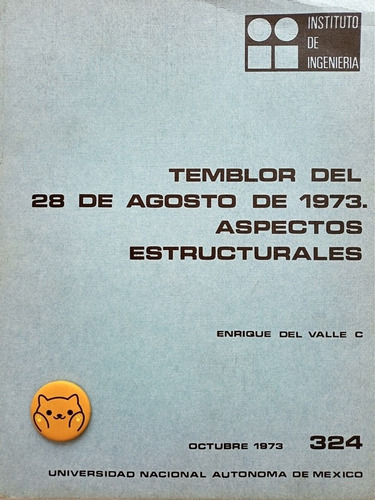 Libro Temblor De 28 De Agosto De 1973 Del Valle 129b6
