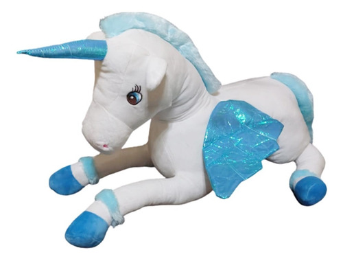 Unicornio De Peluche Gigante 80cm Rosa Lila Celeste